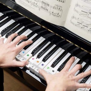 Stickers musique clé de sol clavier piano