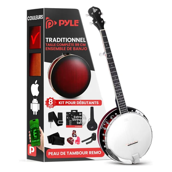 Pyle PBJ140 banjo 5 cordes à résonateur
